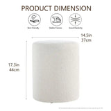 White Round Ottoman — Padded Vanity Stool / Footrest