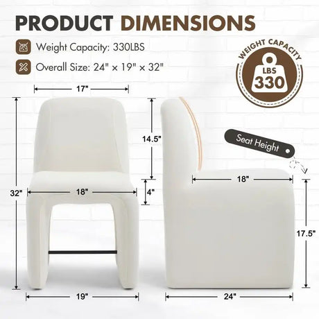 Hyfirm Upholstered Dining Chair — White, Fully Assembled, New