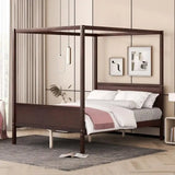 Queen Canopy Bed Frame — Espresso, Headboard & Footboard, New in Box