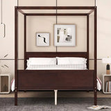 Queen Canopy Bed Frame — Espresso, Headboard & Footboard, New in Box