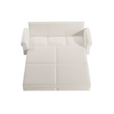 King Sleeper Sofa Bed 94", 3-in-1 Convertible in Velvet with Nailhead Trim