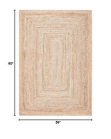 SAFAVIEH Area Rug 3x5- Cape Cod Collection - Natural Brown, Handmade Braided Flat Weave Jute (CAP252A)