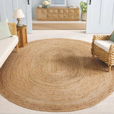 SAFAVIEH Area Rug 3x5- Cape Cod Collection - Natural Brown, Handmade Braided Flat Weave Jute (CAP252A)