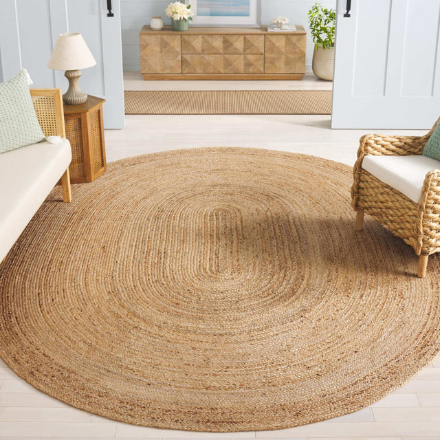 SAFAVIEH Area Rug 3x5- Cape Cod Collection - Natural Brown, Handmade Braided Flat Weave Jute (CAP252A)