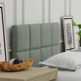 Varia 26" Tall Panel Upholstered Headboard, 3-Row Square Tufting, King Size, Dark Grey