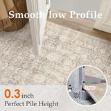 2-pack of WondRg 10x12 Beige Washable Area Rug Non Slip Neutral Distressed Carpet