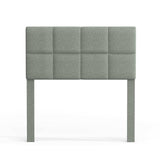 Varia 26" Tall Panel Upholstered Headboard, 3-Row Square Tufting, King Size, Dark Grey