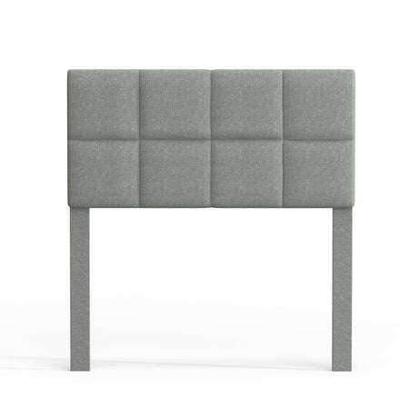 Varia 26" Tall Panel Upholstered Headboard, 3-Row Square Tufting, King Size, Dark Grey
