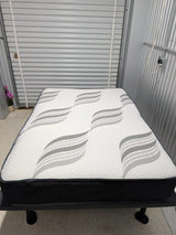 Comfortable Hybrid Mattress, Medium-Firm, Black & White