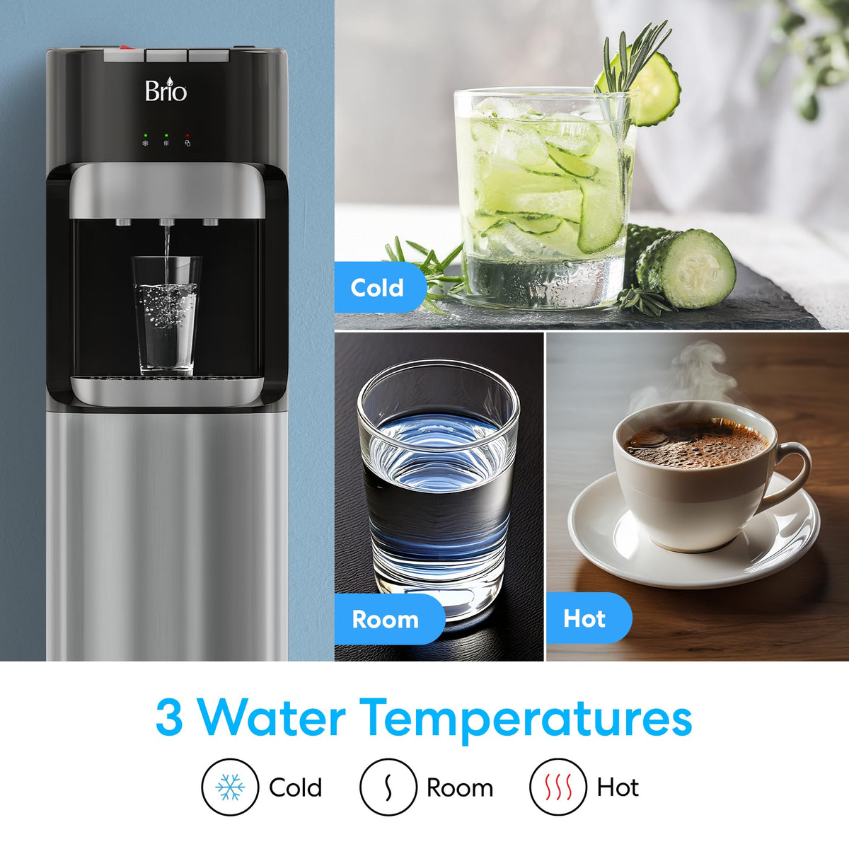 Brio Bottom-Loading Water Cooler with Three Temperatures
