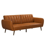 Novogratz Brittany Camel Faux-Leather Futon