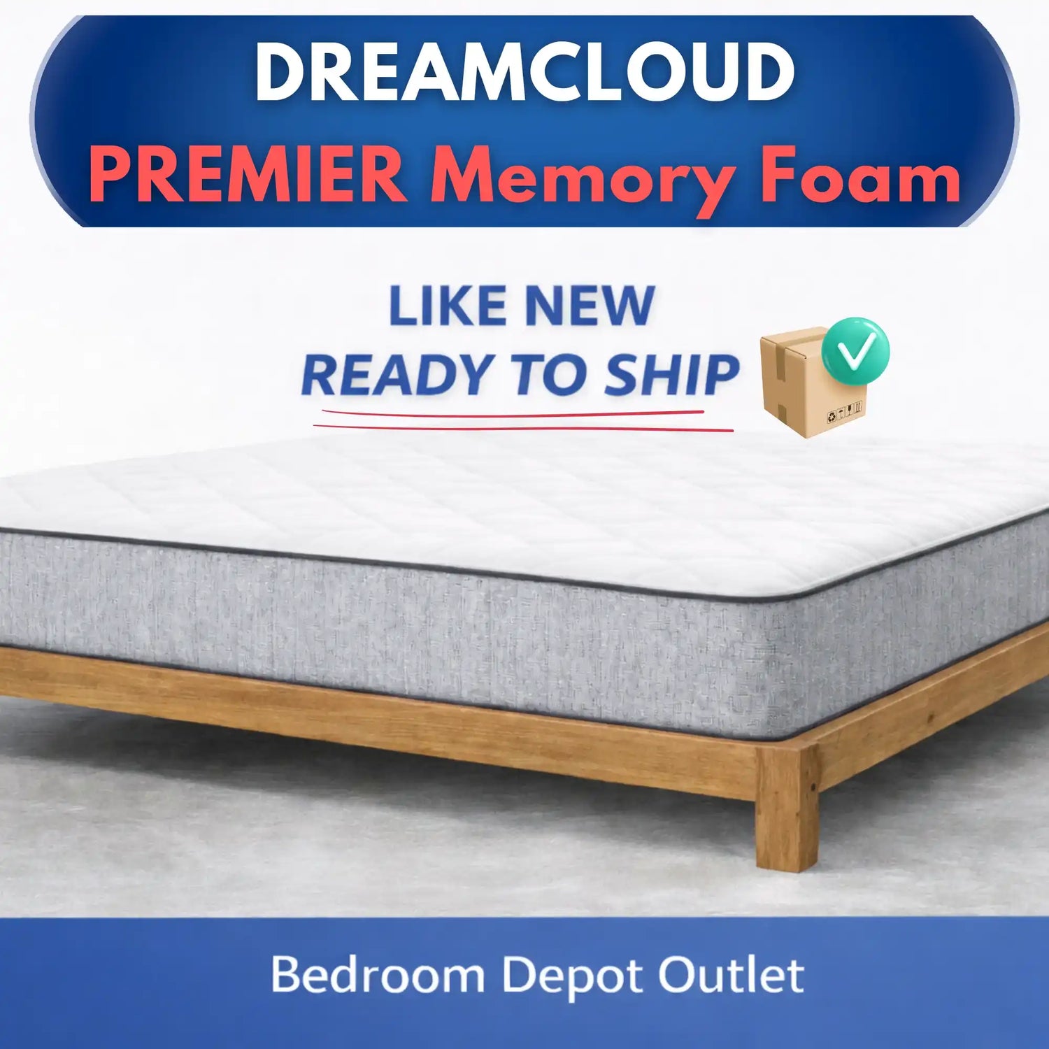 DreamCloud Premier Memory Foam 13" Mattress, Recompressed - Ready to Ship
