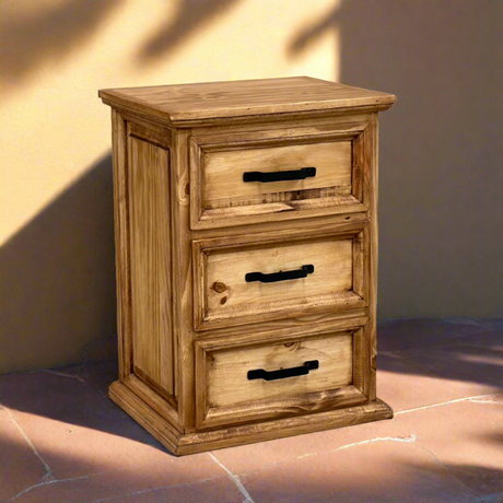 Santa Rita 3 Drawer Rustic Nightstand
