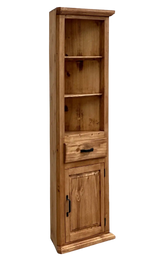 Traditional Small Corner Rustic Bookcase Cabinet