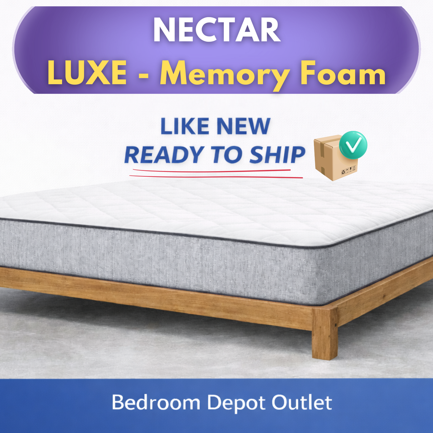 Nectar Luxe Memory Foam 14" Mattress, Recompressed - Ready to Ship