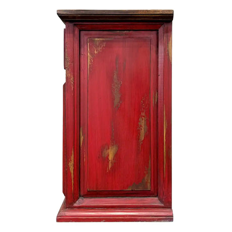 Traditional Small Rustic Nightstand Oldie Red
