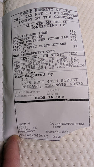 Saatva Classic, 14.5" King Firm Mattress | Local (Outlet)