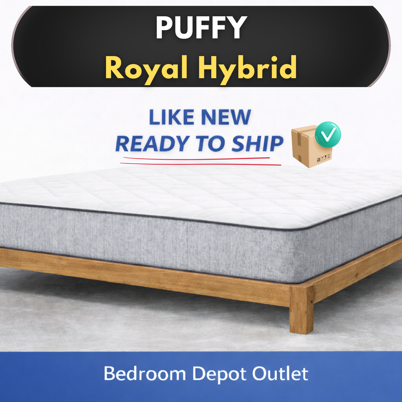 Puffy Royal Hybrid 14" Ultra Plush Mattress, Recompressed - Ready to Ship
