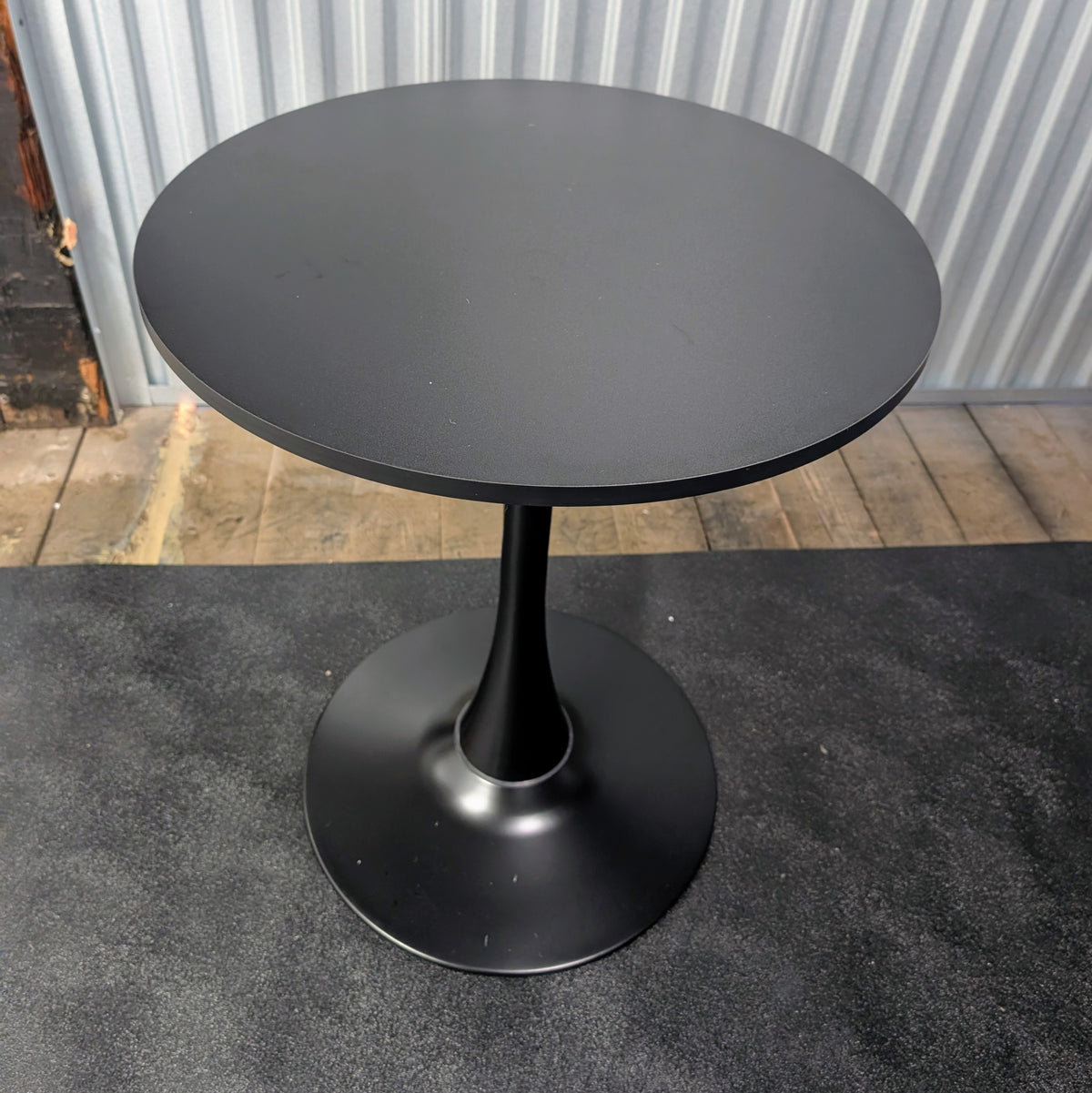 32" Black Round Pedestal Dining Table - NEW