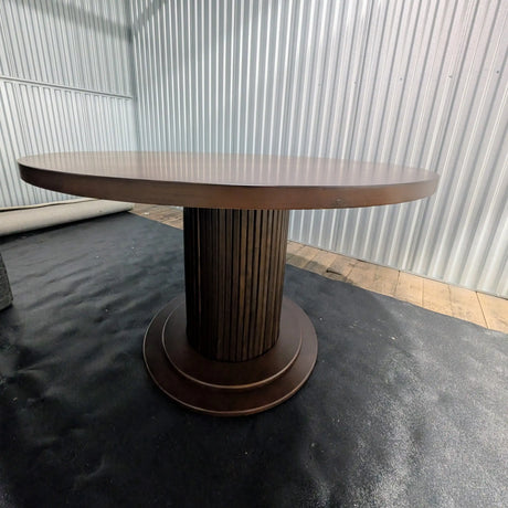 Summit 47" Round Dining Table – Dark Walnut
