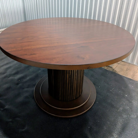 Summit 47" Round Dining Table – Dark Walnut