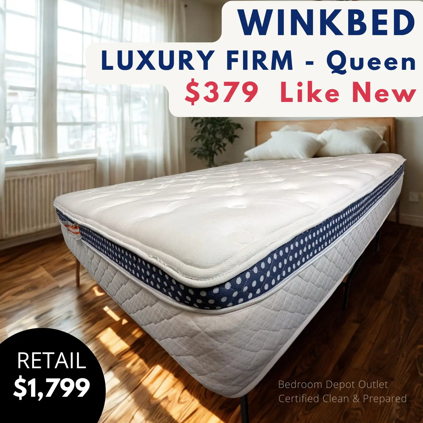 WinkBed 13.5” Luxury Firm – Like New | Chicago Pickup / Local Delivery