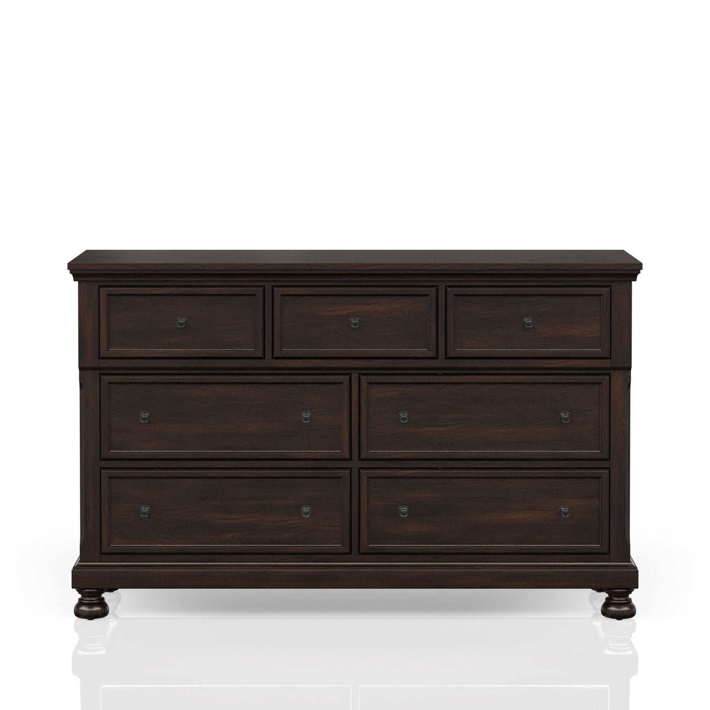 7 Drawer Dresser in Rustic Brown
