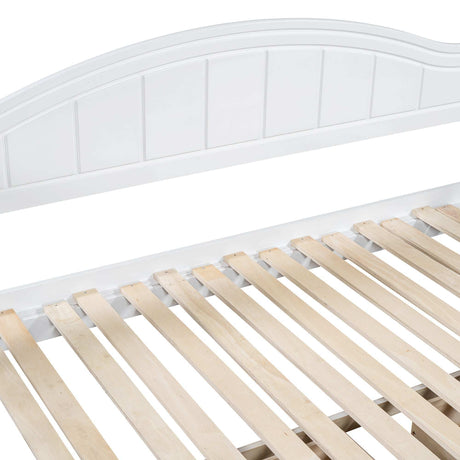 Daybed, Extends to King Size, Trundle with Two Drawers, White