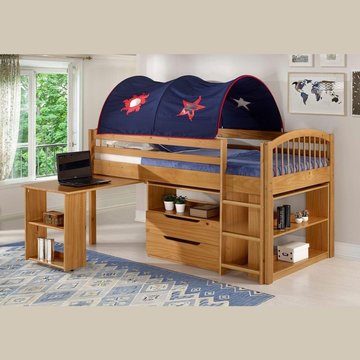 Alaterre Addison Wood Junior Loft Bed with Desk, Storage, and Bookshelf - Bedroom Depot USA