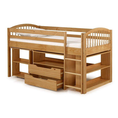 Alaterre Addison Wood Junior Loft Bed with Desk, Storage, and Bookshelf - Bedroom Depot USA