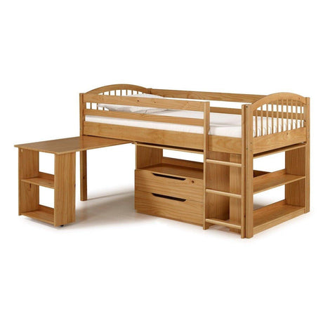 Alaterre Addison Wood Junior Loft Bed with Desk, Storage, and Bookshelf - Bedroom Depot USA