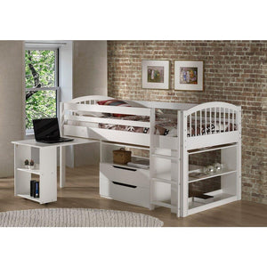 Alaterre Addison Wood Junior Loft Bed with Desk, Storage, and Bookshelf - Bedroom Depot USA