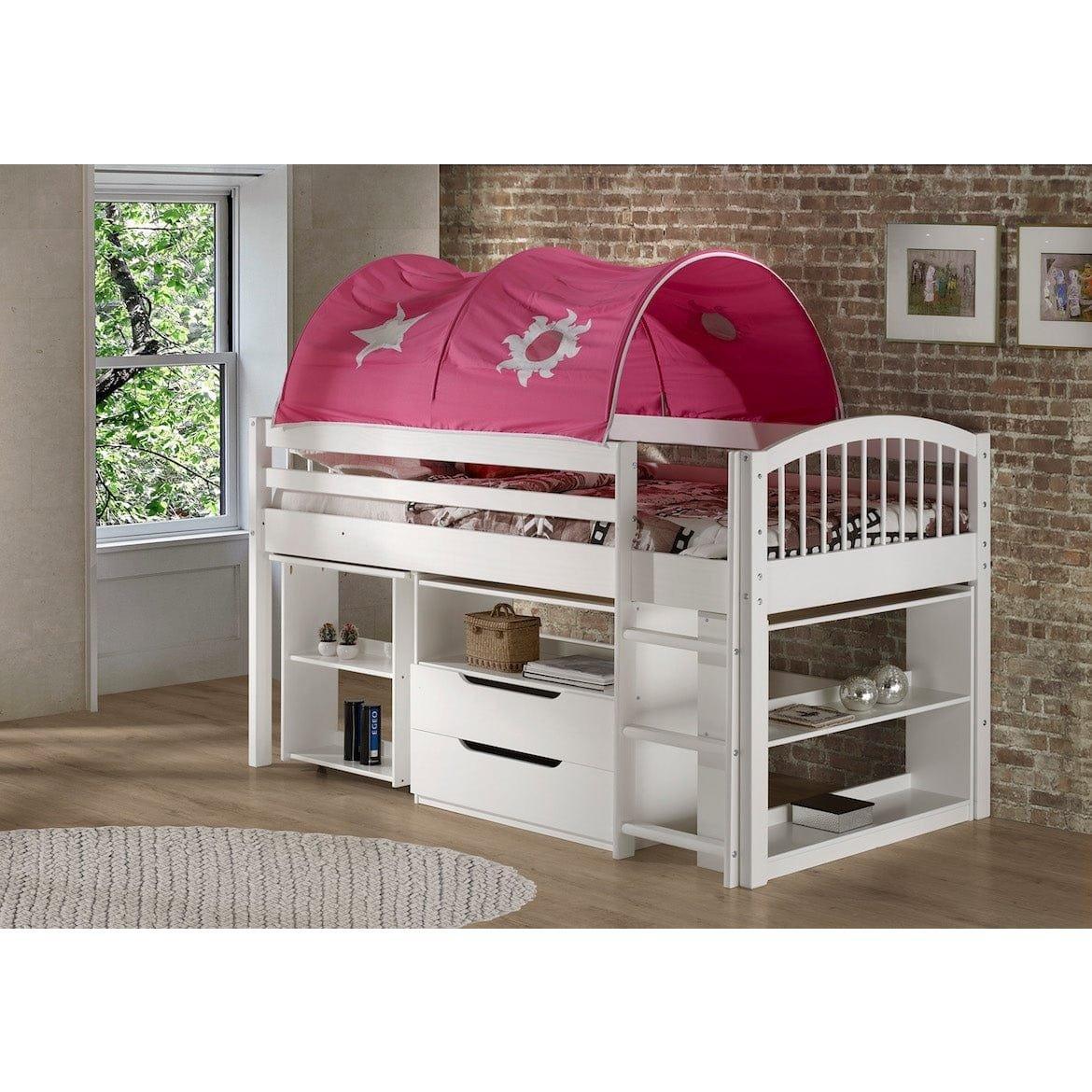 Alaterre Addison Wood Junior Loft Bed with Desk, Storage, and Bookshelf - Bedroom Depot USA