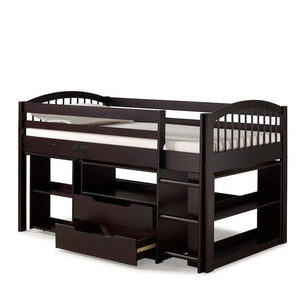 Alaterre Addison Wood Junior Loft Bed with Desk, Storage, and Bookshelf - Bedroom Depot USA