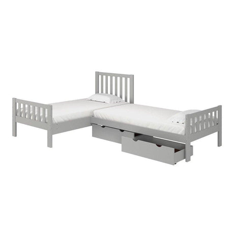 Alaterre Aurora Twin Corner Bed Set with Storage Drawers - Bedroom Depot USA