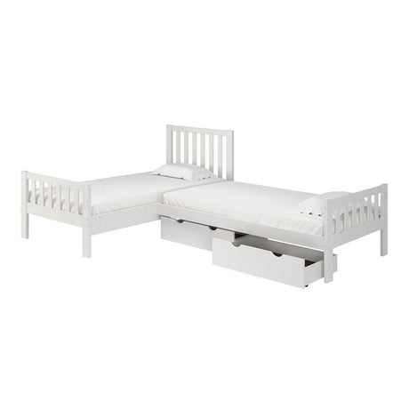 Alaterre Aurora Twin Corner Bed Set with Storage Drawers - Bedroom Depot USA