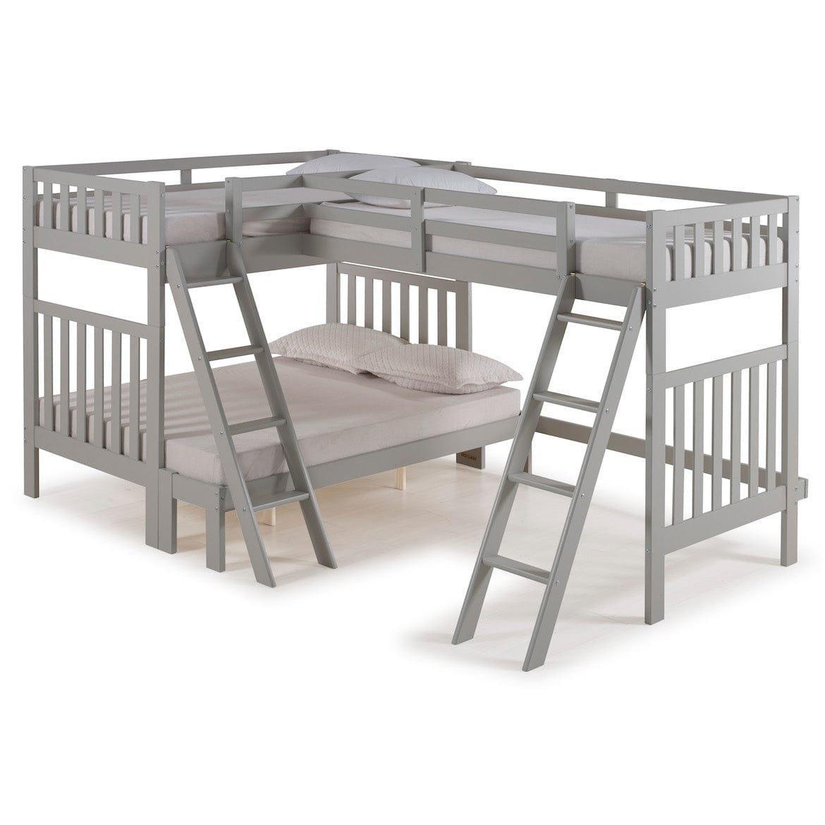 Alaterre Aurora Twin Over Full Wood Bunk Bed with Tri-Bunk Extension - Bedroom Depot USA