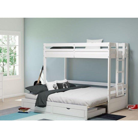 Alaterre Jasper Twin to King Extending Day Bed with Bunk Bed and Storage Drawers AJJP00WH - Bedroom Depot USA