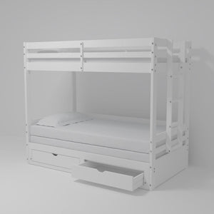 Alaterre Jasper Twin to King Extending Day Bed with Bunk Bed and Storage Drawers AJJP00WH - Bedroom Depot USA