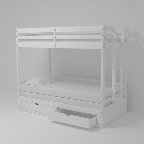 Alaterre Jasper Twin to King Extending Day Bed with Bunk Bed and Storage Drawers AJJP00WH - Bedroom Depot USA