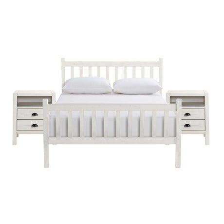 Alaterre Windsor 3-Piece Bedroom Set with Slat Full Bed and 2 Nightstands, White ANWI2031R4 - Bedroom Depot USA