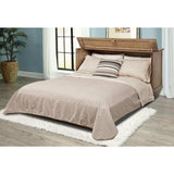 Arason Brussels queen cabinet bed in ash finish set up in a bright bedroom with modern decor