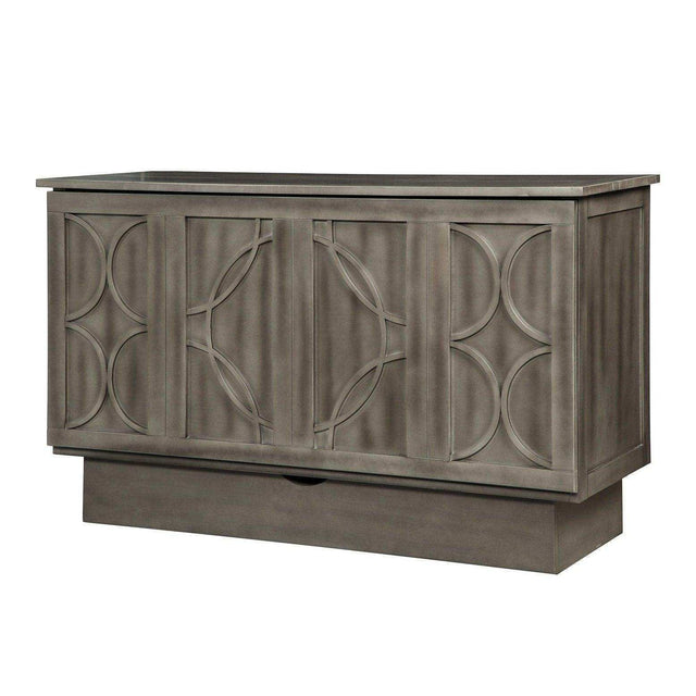 Arason Brussels queen cabinet bed in charcoal finish with geometric front design