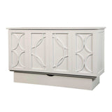 White Arason Brussels queen cabinet bed with decorative front panel