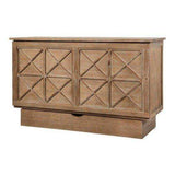 Arason Essex queen cabinet bed in ash finish with geometric front panel design