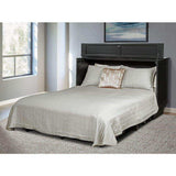 Arason Essex queen cabinet bed in black set up in a modern bedroom with neutral decor