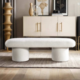 Randolph Boucle Bench, Ivory