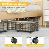 Under Bed Storage with Wheels, 2 Pack Living Room Bedroom Storage Organizers