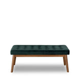 Modern Green Velvet Bench