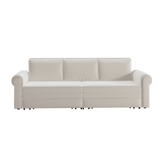 King Sleeper Sofa Bed 94", 3-in-1 Convertible in Velvet with Nailhead Trim